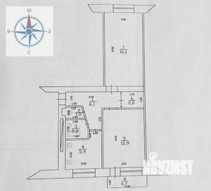 2-к квартира, вторичка, 47м2, 4/5 этаж