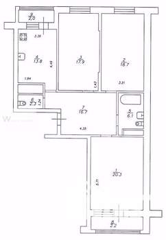 3-к квартира, вторичка, 99м2, 10/19 этаж