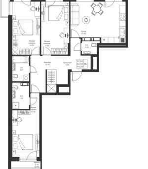 3-к квартира, вторичка, 98м2, 6/24 этаж