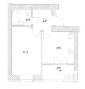 1-к квартира, вторичка, 36м2, 2/10 этаж