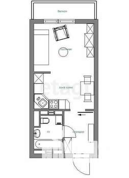 Студия квартира, вторичка, 17м2, 3/5 этаж