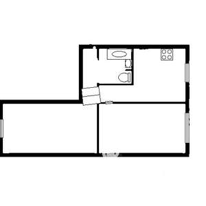 2-к квартира, вторичка, 44м2, 1/5 этаж