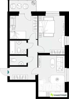 2-к квартира, вторичка, 60м2, 12/18 этаж