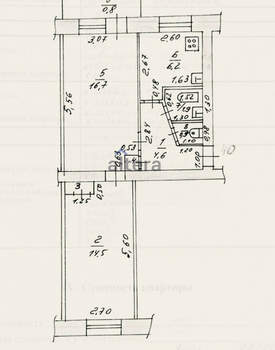 2-к квартира, вторичка, 46м2, 5/5 этаж