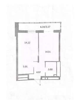 1-к квартира, вторичка, 42м2, 17/19 этаж
