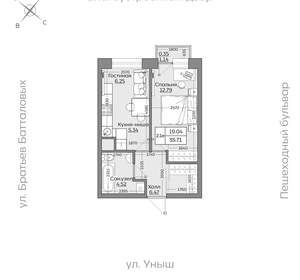 2-к квартира, вторичка, 36м2, 12/24 этаж
