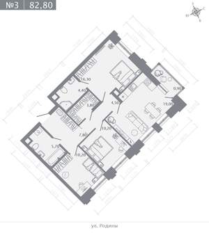 3-к квартира, строящийся дом, 83м2, 2/23 этаж