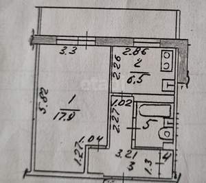1-к квартира, вторичка, 35м2, 9/9 этаж
