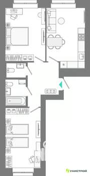 2-к квартира, вторичка, 60м2, 2/10 этаж