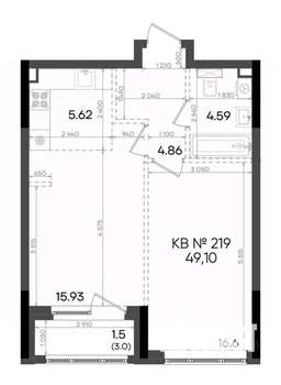 2-к квартира, вторичка, 49м2, 13/23 этаж