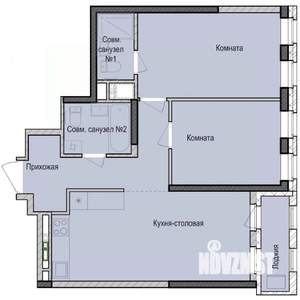 2-к квартира, строящийся дом, 61м2, 17/23 этаж