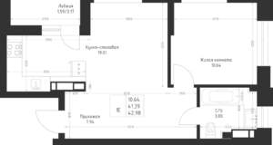 1-к квартира, вторичка, 43м2, 13/23 этаж