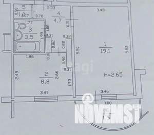 1-к квартира, вторичка, 37м2, 8/10 этаж
