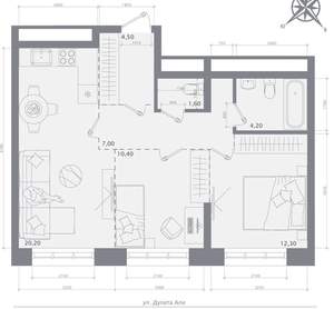 2-к квартира, вторичка, 60м2, 13/23 этаж