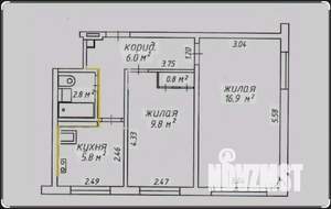 2-к квартира, вторичка, 46м2, 2/5 этаж