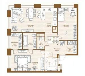 3-к квартира, вторичка, 83м2, 26/28 этаж