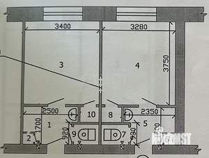 2-к квартира, вторичка, 36м2, 3/5 этаж