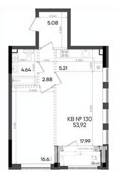 2-к квартира, вторичка, 54м2, 2/23 этаж