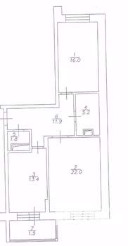 2-к квартира, вторичка, 70м2, 6/19 этаж
