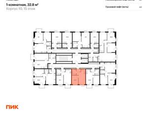 1-к квартира, вторичка, 33м2, 15/17 этаж