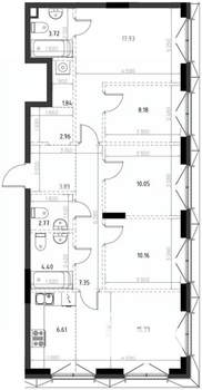 3-к квартира, вторичка, 95м2, 4/15 этаж