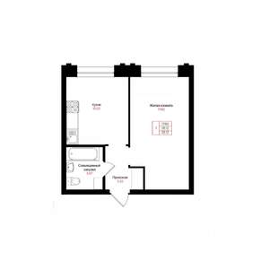 1-к квартира, вторичка, 35м2, 2/25 этаж