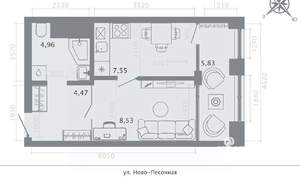 1-к квартира, вторичка, 31м2, 7/8 этаж