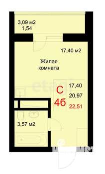 Студия квартира, вторичка, 23м2, 3/10 этаж