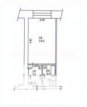Студия квартира, вторичка, 20м2, 7/9 этаж