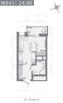 Студия квартира, строящийся дом, 25м2, 14/23 этаж