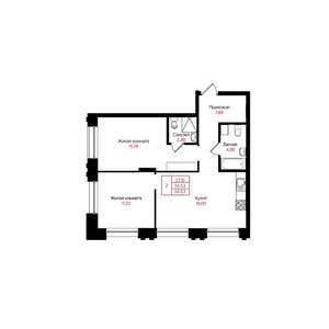 2-к квартира, вторичка, 60м2, 2/25 этаж