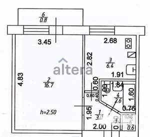 1-к квартира, вторичка, 30м2, 5/5 этаж