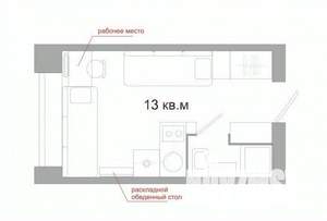 Студия квартира, вторичка, 13м2, 3/5 этаж