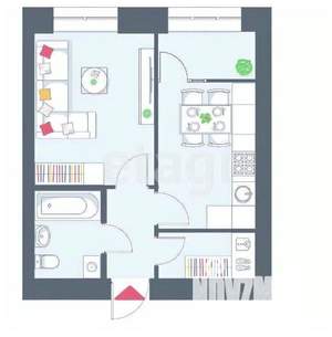 1-к квартира, сданный дом, 34м2, 10/10 этаж