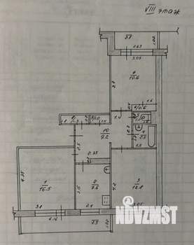 3-к квартира, вторичка, 63м2, 8/9 этаж