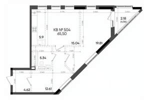 2-к квартира, вторичка, 66м2, 20/23 этаж
