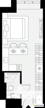 1-к квартира, вторичка, 22м2, 2/27 этаж