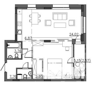 2-к квартира, вторичка, 70м2, 2/4 этаж