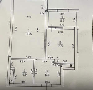 2-к квартира, вторичка, 44м2, 12/25 этаж