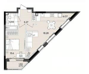 2-к квартира, вторичка, 49м2, 4/23 этаж