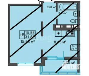 1-к квартира, вторичка, 31м2, 16/19 этаж