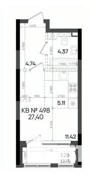 Студия квартира, вторичка, 27м2, 19/23 этаж