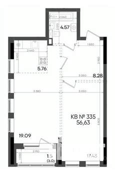 2-к квартира, вторичка, 57м2, 4/23 этаж