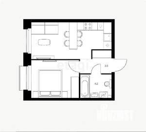2-к квартира, вторичка, 40м2, 13/26 этаж