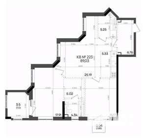 3-к квартира, вторичка, 89м2, 13/23 этаж