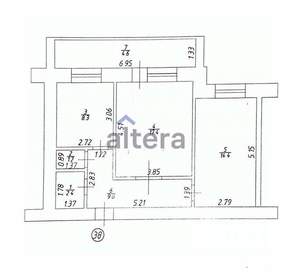 2-к квартира, вторичка, 57м2, 1/9 этаж