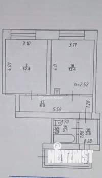 2-к квартира, вторичка, 41м2, 1/5 этаж