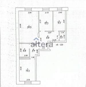 3-к квартира, вторичка, 78м2, 2/14 этаж