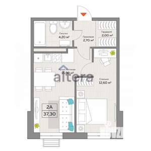 1-к квартира, вторичка, 37м2, 5/7 этаж