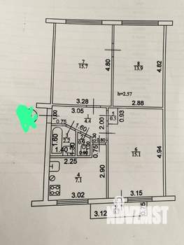 3-к квартира, вторичка, 59м2, 4/5 этаж
